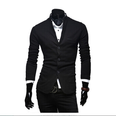 

Zogaa Mens Suit New Slim Stand collar Single-breasted