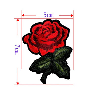 

twilingh Patches Sewing On Iron-On Accessories Red Flower Embroidered Sequined Patches For Women Wedding Dress Clothing