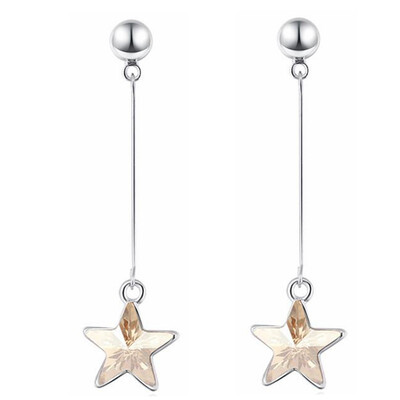 

Long Drop Earrings Jewelry For Women Crystal from Swa Star Dangle Earring Fashion Accessories 28920