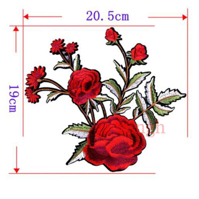 

1 Pcs Big 3D Patches Sew-on Flower Patch Embroidery Sequin Motif Red Rose Applique Garment Women DIY Clothes Sticker Wedding