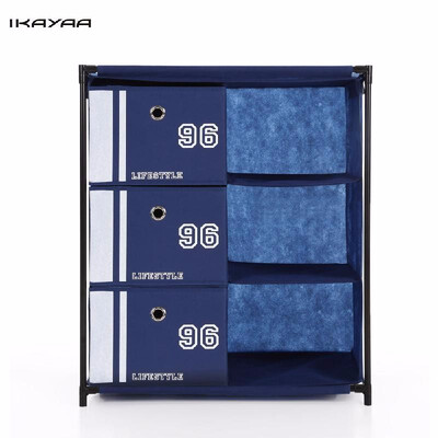 

IKayaa Antique Style Fabric 3-Drawer 3 Grids Home Office Storage Cabinet Organizer for Clothes Toys Sockets Storage Box