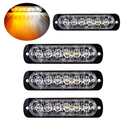 

4pcs car ultra-thin side lights yellow white red&blue warning lights modified truck trucks in the network strobe lights