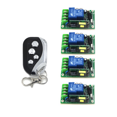 

MITI free shipping AC85V-250V 30A 1 CH RF Wireless Remote Control System 1 transmitter and 4 receiver ,waterproof remote