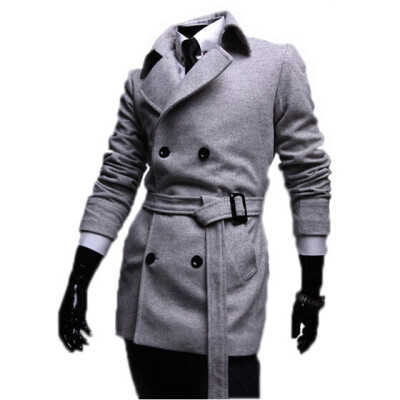 

Zogaa New Autumn And Winter Mens Woolen Overcoat Double-breasted Slim Simple