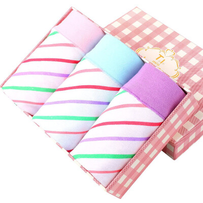 

Red beans home (Hodohome) children's underwear girls in the middle of the waist comfortable waist shorts green purple pink three boxed 140/70