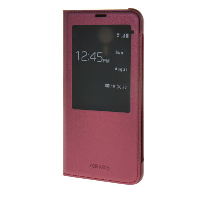 

MOONCASE Case for MEIZU MX5 (5.5") Ultra Slim View Window Flip Leather Case Cover Red