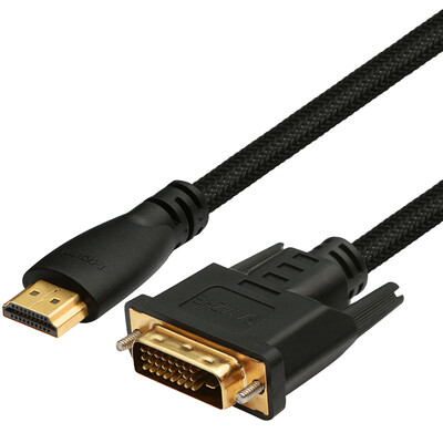 

Shanze (SAMZHE) SM-9633 Кабель HDMI-DVI Кабель DVI-HDMI Высококачественный двухсторонний соединительный кабель, подключенный к компьютеру, видеокабель преобразования видеосигнала 3 метра