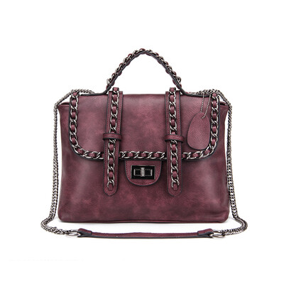 

Realer new women chain shoulder bag fashion black handbags PU leather tote bags high quality female bag