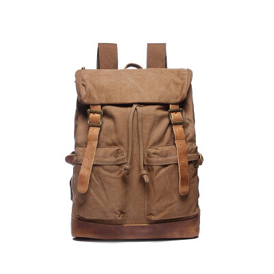 

Retro Vintage canvas Travel Bag Pockets Roll top adjustable belt laptop Large Capacity Designer backpack women men bag batohy