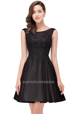 

Sexy Backless Applique Knee Length Party Prom Gown Homecoming Cocktail Dress 2018