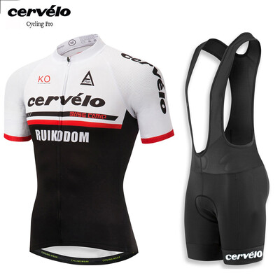 

UCI 2018 pro team Cervelo mens summer short sleeve cycling jersey bib shorts kit breathable Bicycle jersey MTB bike clothing