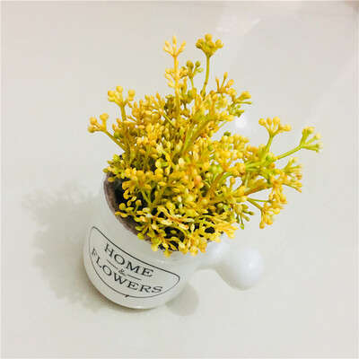 

Zakka pastoral fresh milk ceramic bottle wheat artificial flower plant decoration potted desktop ornaments home decorations
