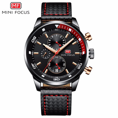 

MINI FOCUS Fashion Sports Leather Strap Men Watch MF0017G