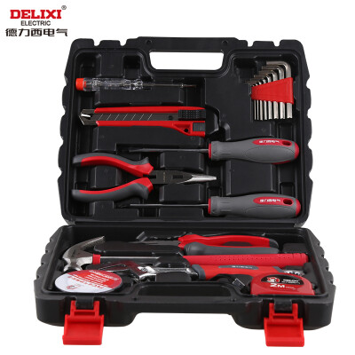 

DELIXI ELECTRIC 15 piece household tool set electrician woodworking multi-function repair tool set hardware manual tool set machine toolbox