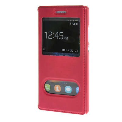 

MOONCASE ЧЕХОЛ ДЛЯ Huawei Ascend P8 Lite View Window Leather Flip Bracket Back Cover Hot pink 01