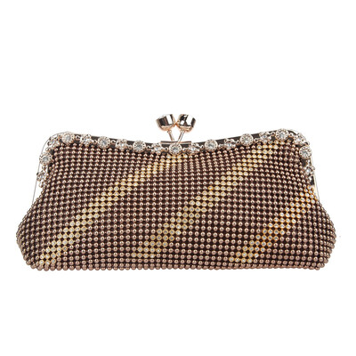 

Fawziya Twill Stripe Wedding Purses Kiss Lock Clutch Purses For Women