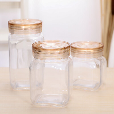 

JingRong High Boron Glass Storage Tank Food Storage Tank Kitchenware Glass Sealed Bottle Sealed Can 2 Pack