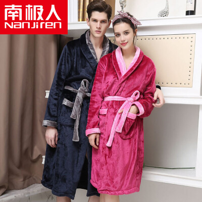 

Antarctic pajamas home service thick flannel long-sleeved bathrobe couple pajamas men&women autumn&winter color can be worn outside gown N675X21022-2 female purple L