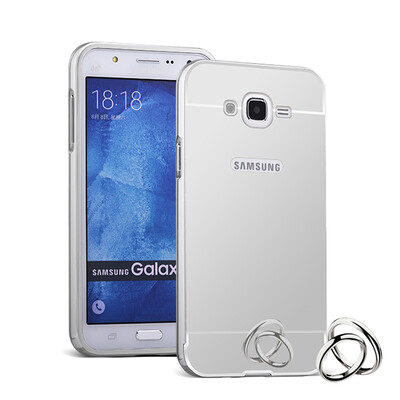 

MOONCASE Metal Frame Edge Mirror Back 2 in 1 Thin Case Cover for Samsung Galaxy J7
