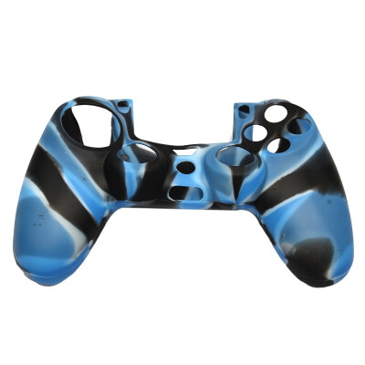 

Camouflage Silicone Rubber Protective Skin Cover for PS4 Controller Dark Blue