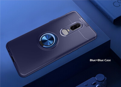 

Goowiiz Phone Case For OnePlus 6 Luxury Metal Ring Magnetic Bracket TPU Shockproof Cooling