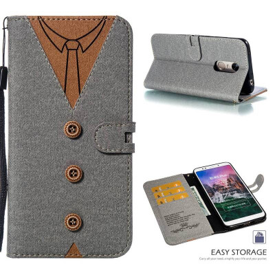 

MOONCASE Millet Red Rice Note 5 Red Rice 5 Plus Stitching Embossed Mens Leather Case - Gray