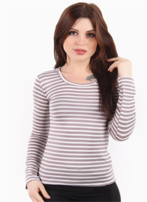 

Shirt women stripes high waist tight long-sleeved T-shirt tops Ships from Russia Delivery estimate 37 days