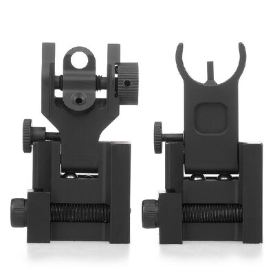 

Flip Up Iron Sights Folding Rapid Transition Backup Front And Rear Iron Sights Set with Adjustment Tool