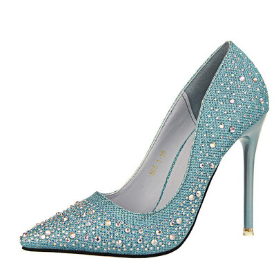 

Women Rhinestone Shoes Platform Stiletto High Heel Pumps Cocktail Party Prom