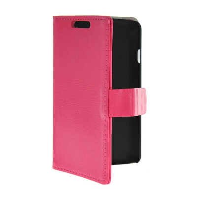 

MOONCASE Slim Leather Side Flip Wallet Card Slot Pouch Stand Shell Back Case Cover for LG F70 Hot pink