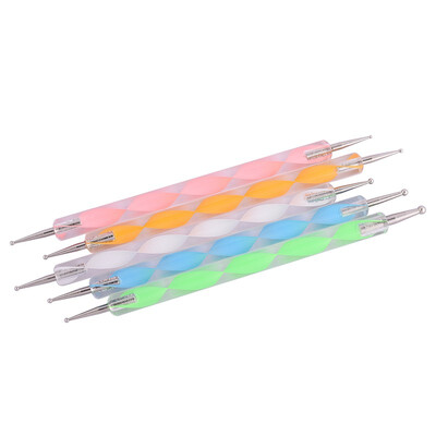 

ROSALIND 5 pcs set 2 way Dotting Pen Nail Art Dot Set Nail Tool Nail Art Pen Set For UV Gel Nail Polish Marbleizing Painting