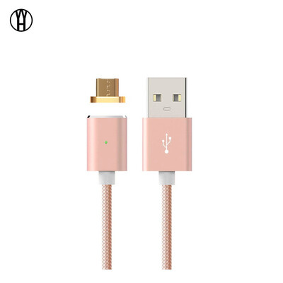 

WH Magnetic Cable 24A Micro USB Data Charger 1M Nylon Metal Magnetic Fast Charging Android Cable For Xiaomi Huawei Samsung