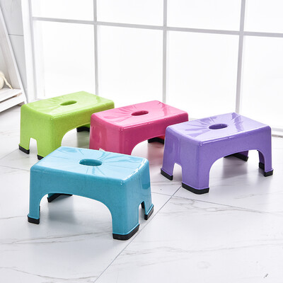 

Double peach SHUANG TAO household plastic thickened stool chair childrens stool bathroom anti-skid stool small bench shoe bench green 1 Pack