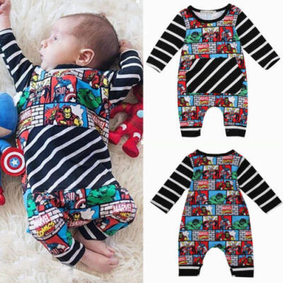 

Newborn Infant Baby Kid Boy Outfit Clothes Superhero Romper Jumpsuit Bodysuit US