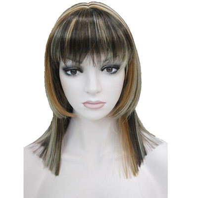 

Strong Beauty Synthetic Long Straight Brown&Blonde Highlights Wigs Full Capless Hair