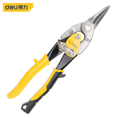 

Deli deli 55 high carbon steel straight aviation shear stainless steel plate scissors tin scissors 250mm DL20030