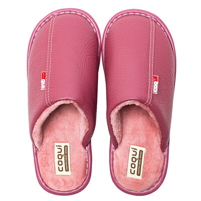 

Cool fun coqui winter cotton slippers couple home indoor warm leather slippers female leather red 4041 CQ4055