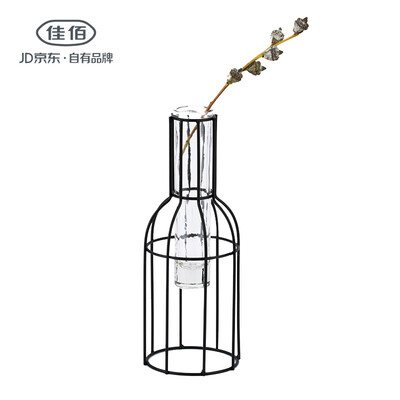 

Jiayi wrought iron test tube vase Nordic style metal ornaments green radish hydroponic plant vase diameter 7cm height 18cm long neck type trumpet