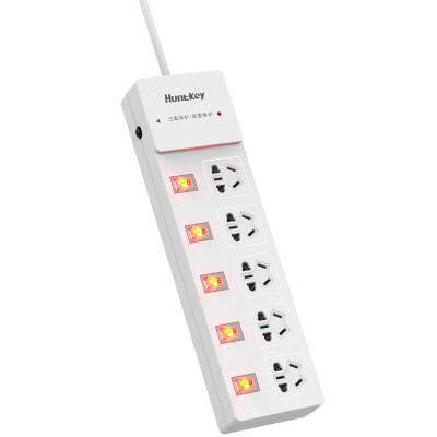 

Huntkey (Huntkey) SSH801 8-bit 3-meter anti-overload single-row switch socket / row plug / insert / plug board home good helper