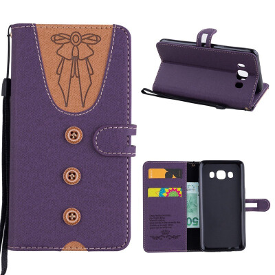 

MOONCASE Samsung Galaxy J5 2016 stitching embossed womens leather case - purple