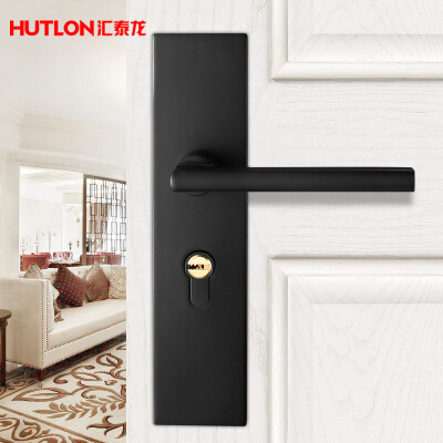 

Huilong Hutlon door lock indoor bedroom door lock American black bathroom solid wood door handle household mute door lock