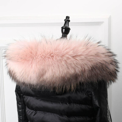 

MSMinShu Big Fur Collar Genuine Raccoon Fur Hood Trim Scarf Black Color Hoodie Fur Trim Fox Fur Collar Scarf Custom Made