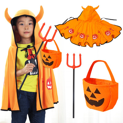 

More beautiful memory Halloween costumes cloak props decorations childrens Halloween decoration childrens toys cosplay costumes performance clothing small devil yellow