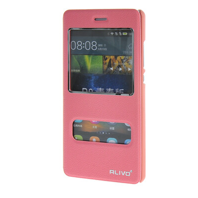 

MOONCASE ЧЕХОЛ ДЛЯ Huawei Ascend P8 Lite View Window Leather Flip Bracket Back Cover Pink