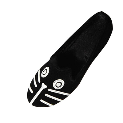 

Women Ballet Flat Shoes Girl Cat Dog Face Low Heel Comfort Sandal Slip on Loafer