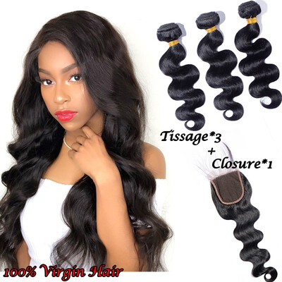

Brazilian Body Wave 100 Human Virgin Hair bundles Weaves Natural Black No Shedding No Tangle Can Be Dyed