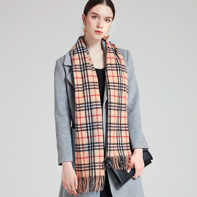 

WILLIAM&KATE William Kate British Plaid Wool Scarf Camel WJ36684