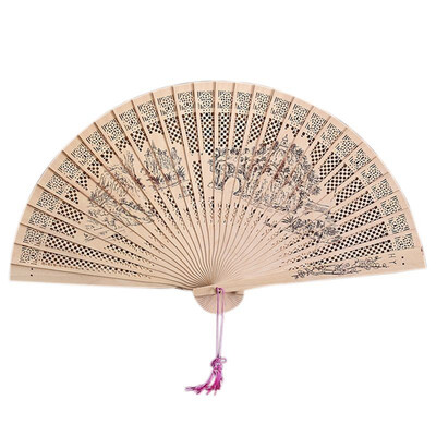 

UpperX Nails Guilin Landscape Print Scented Folding Wood Fan Beige