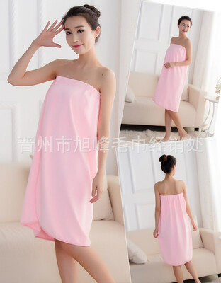 

Microfibre-flat ladys bath towel with absorbent fluff The elastic band of the bathrobe skirt prevents slipping