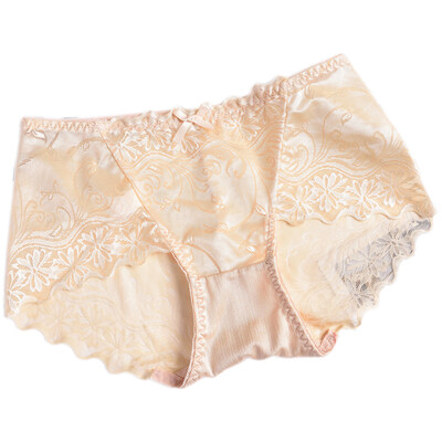 

Seamless lace mid-rise womens underwear sexy elegant brushed cotton womens triangle briefs